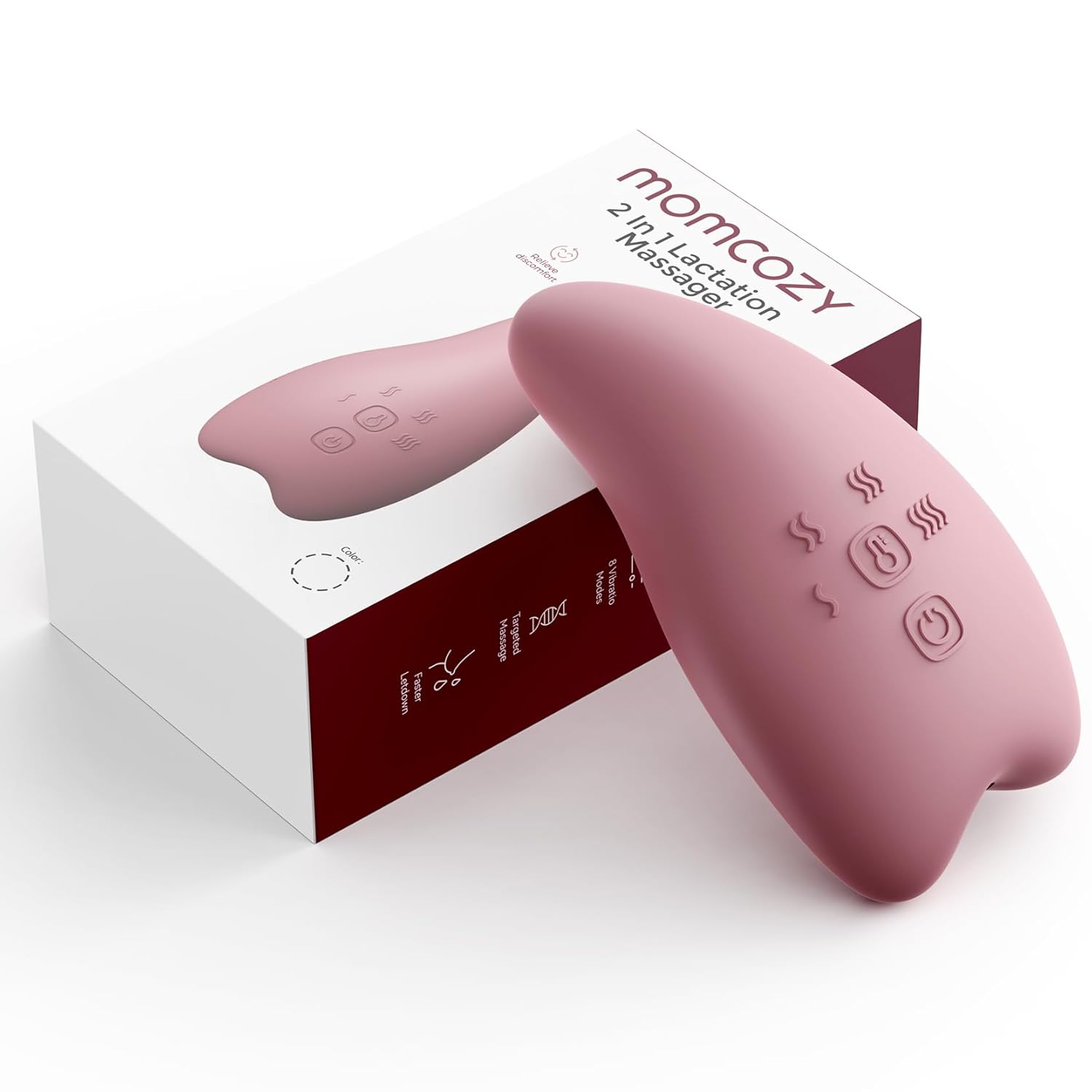 Momcozy Warming Lactation Massager Pro, 8 Vibration Modes & 4 Heating Levels, Lo...
