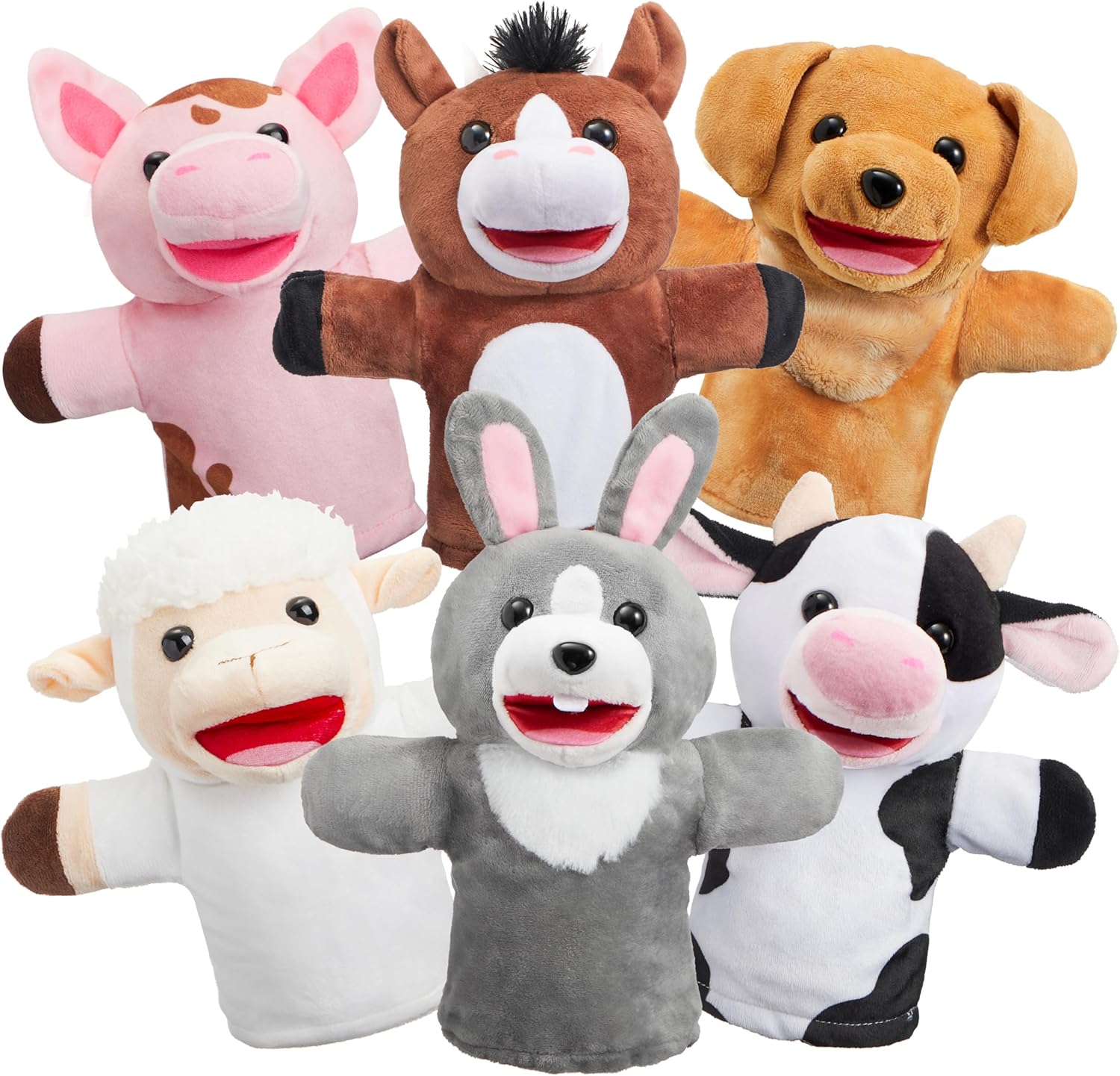 JOYIN 6-Piece Farm Animal Hand Puppet SetJOYIN Animal Friends Deluxe Kids Hand P...