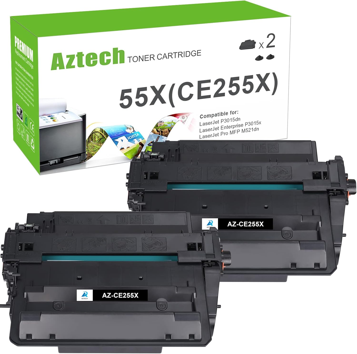 Aztech Compatible Toner Cartridge Replacement for HP CE255X 55X CE255A 55A Laser...