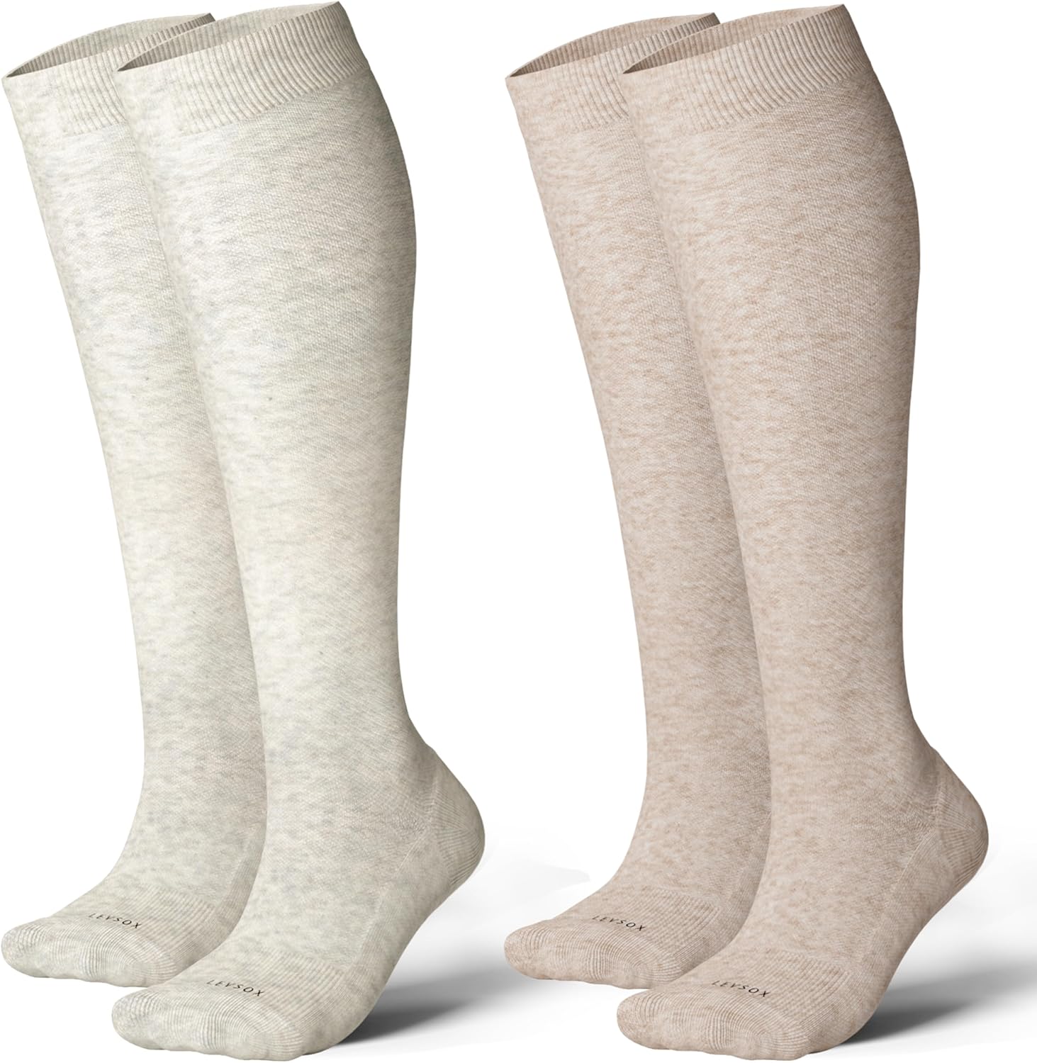 LEVSOX Thick Cotton Compression Socks for Women&Men 20-30mmHg Knee High Cute Sup...