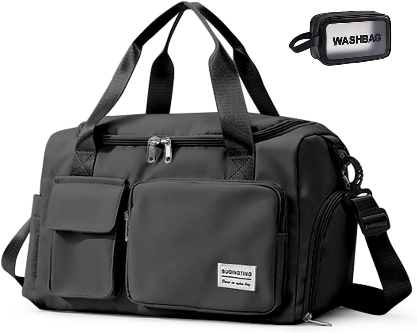 Small Gym Bag for Women, Travel Duffle Bag Carry On Weekender Bag with Shoe Comp...