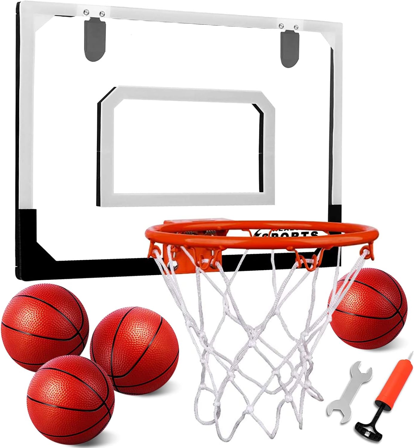 AOKESI Indoor Portable Mini Basketball Hoop Set with 4 Balls for Kids and Adults...