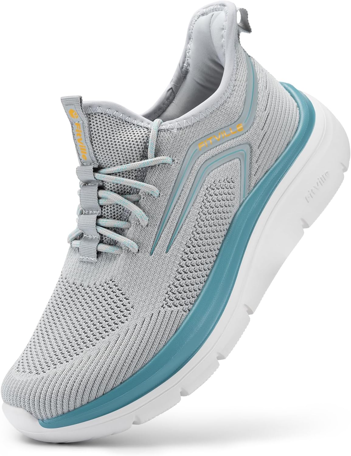 FitVille Extra Wide Fit Trainers for Men Slip On Arch Support Road Running Shoes...