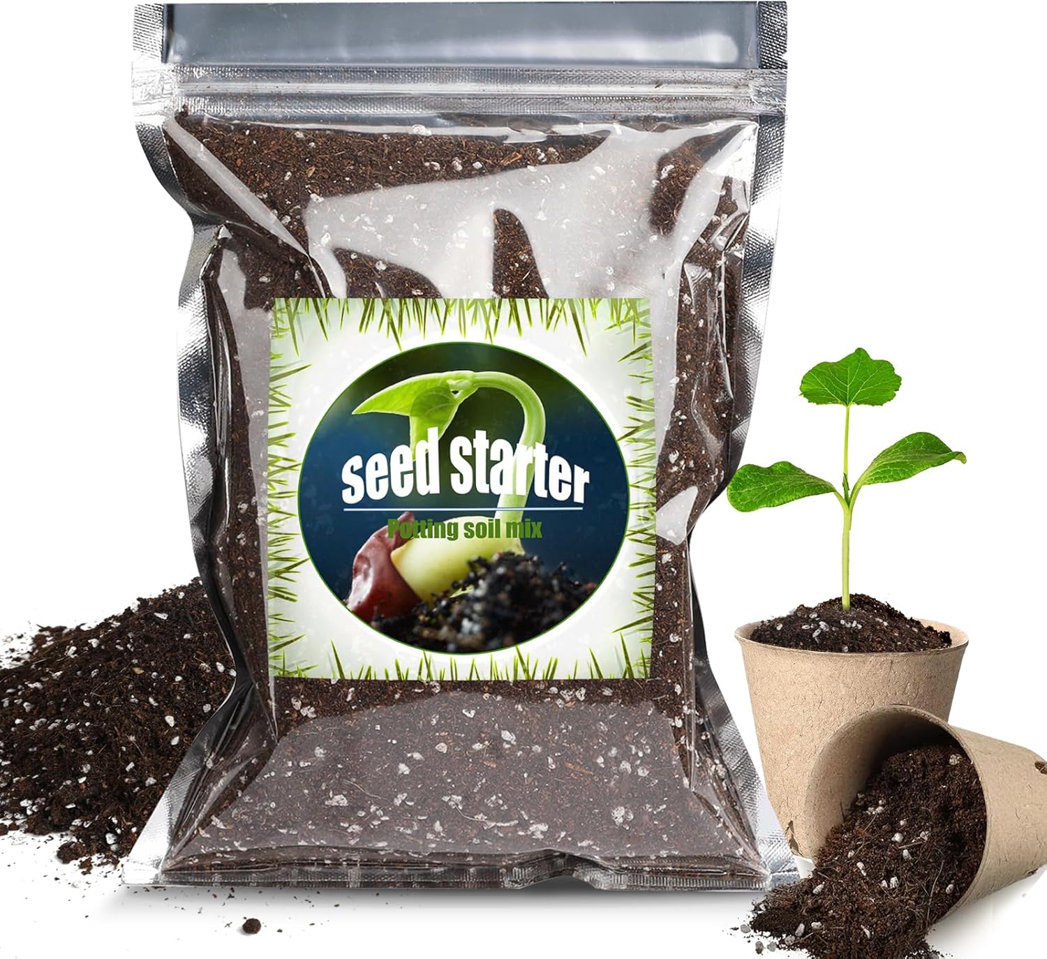 Organic Seed Starter Premium Potting Soil Mix 1L, All Natural Seed Starter Mix f...