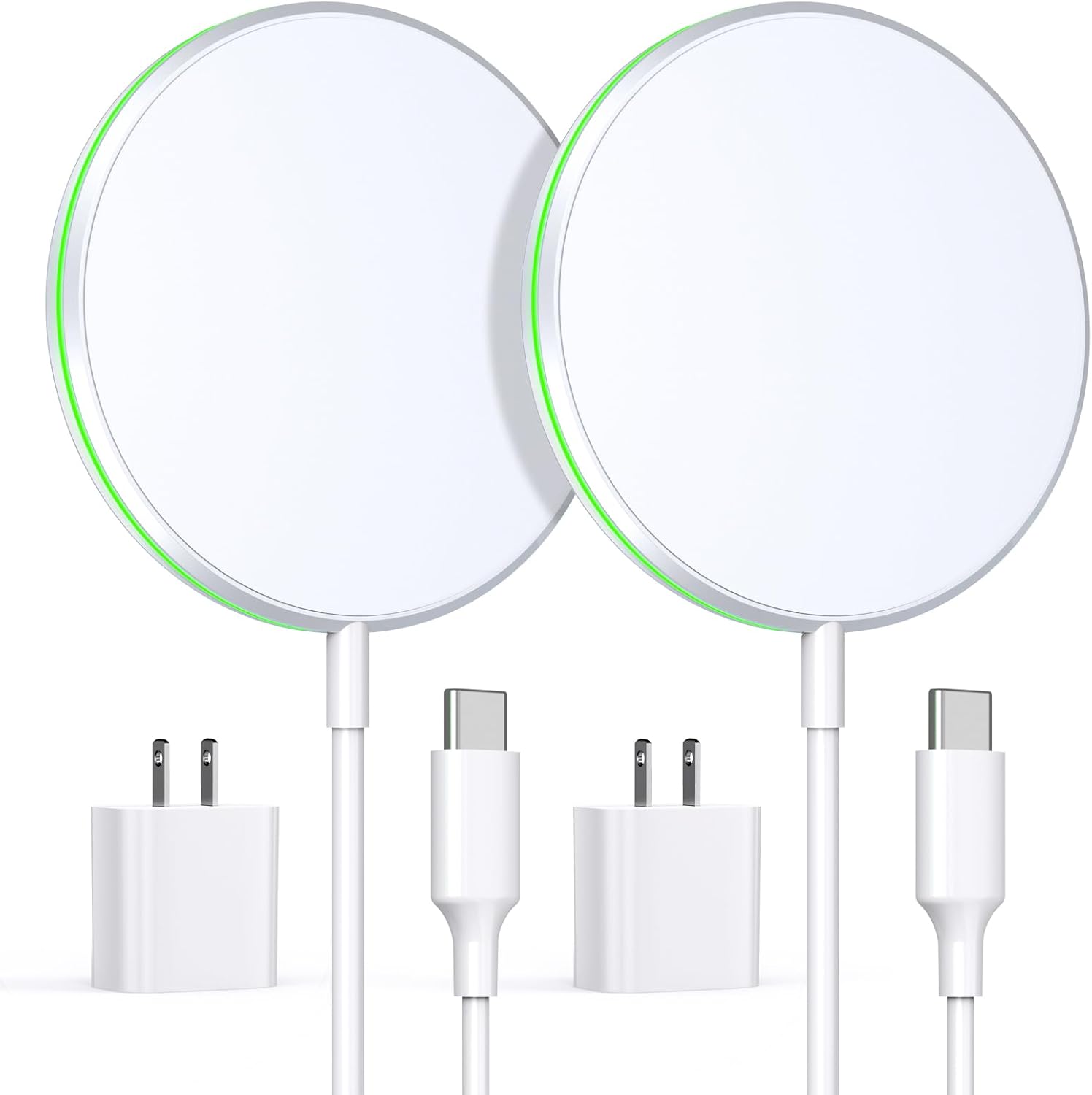2 Pack Magnetic Wireless Charger 15W Apple Mag-Safe Charger with 20W Adapter for...