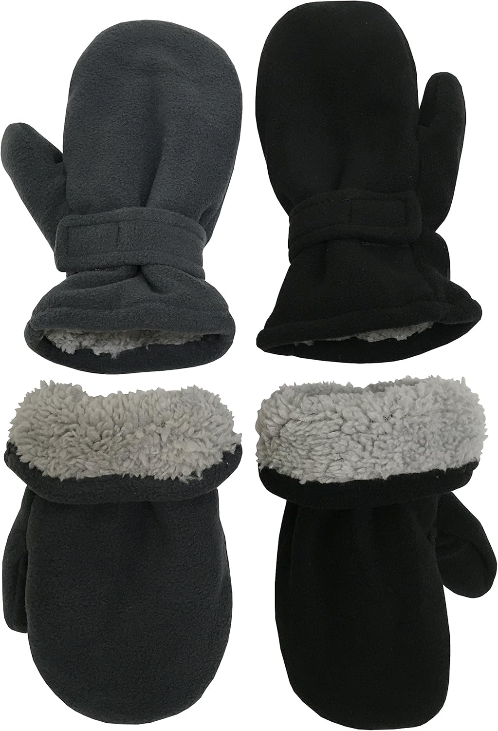N'Ice Caps Baby Toddler Mittens Kids 2 Pairs Fleece Gloves Winter Warm Sherpa Li...