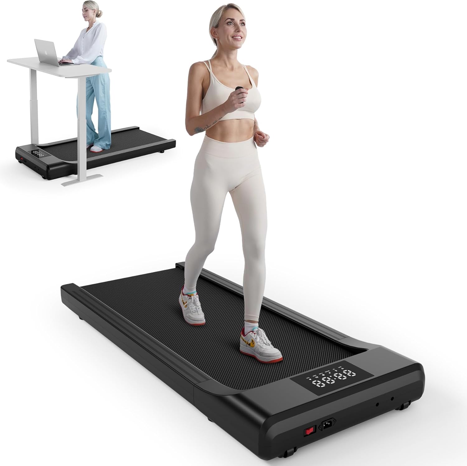 SupeRun Walking Pad, Under Desk Treadmill, 3 in 1 Portable Treadmill with Remote...