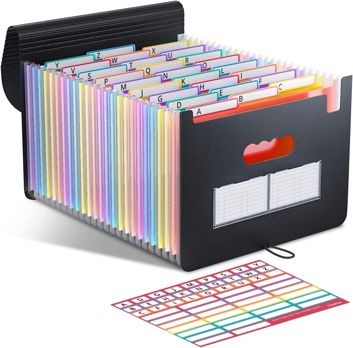 ThinkTex Accordion‌ File Organiser, 26 Pockets Expanding File Folders, Monthly B...
