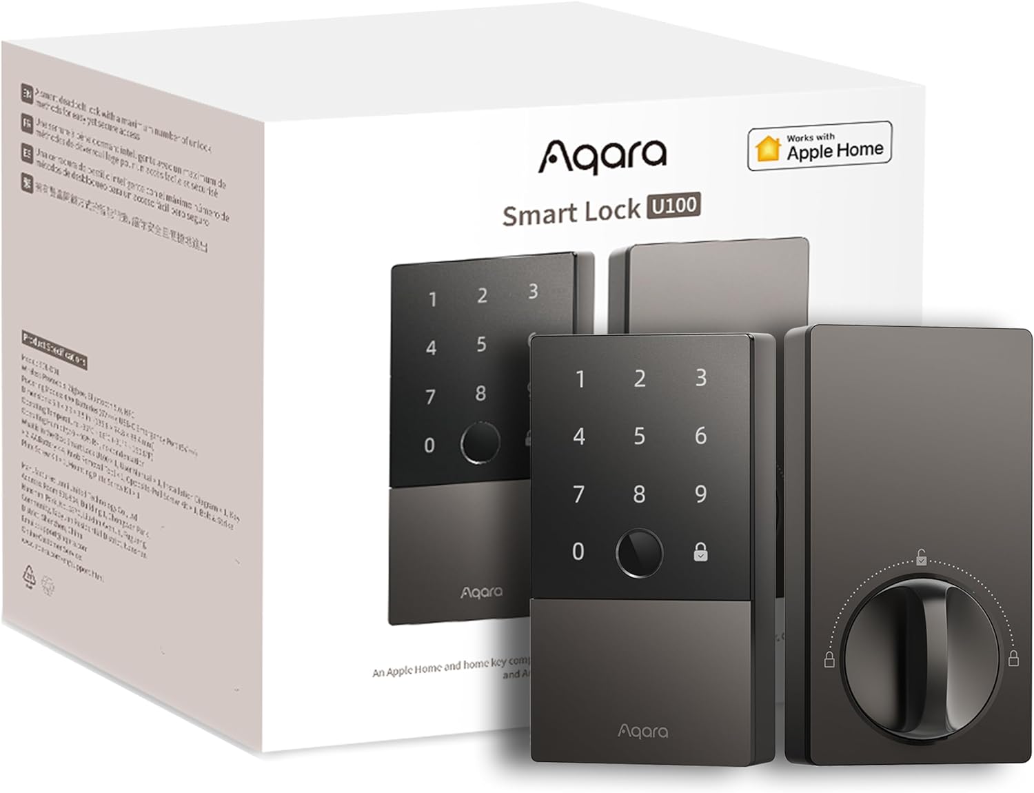 Aqara Smart Lock U100, Fingerprint Keyless Entry Door Lock with Apple Home Key,...