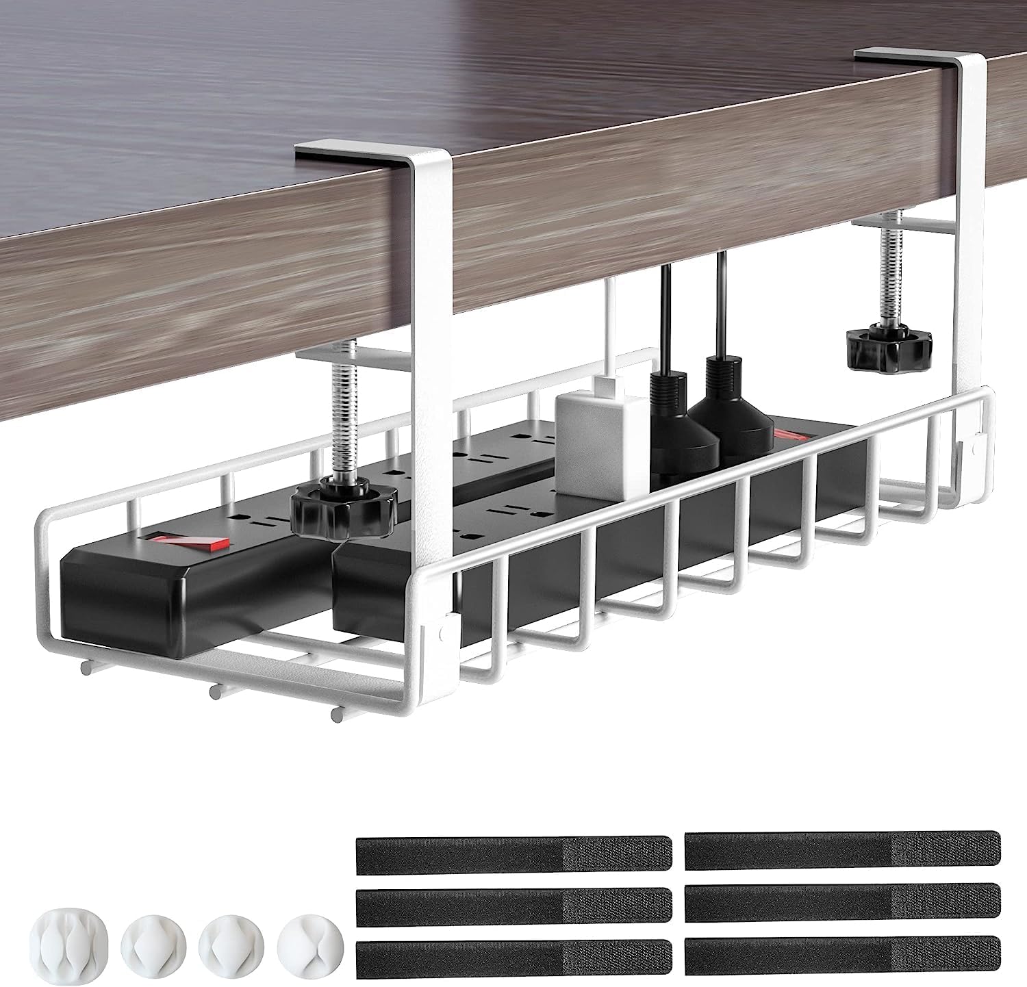 Under Desk Cable Management Tray, Xpatee Upgraded Wire Management No Drill No Sc...
