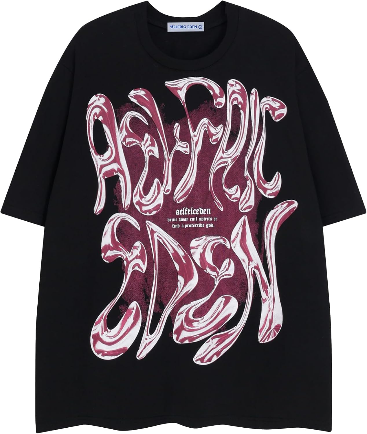 Aelfric Eden Metalic Graphic Tees Men Y2k Oversized T Shirts Women Vintage Tees...