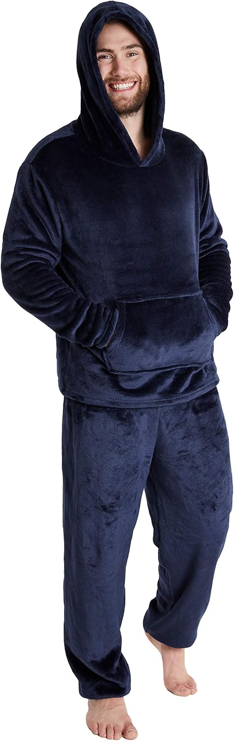 CityComfort Mens Pyjamas Set, Warm Fleece Pyjamas for Men with Fluffy Hoodie M N...
