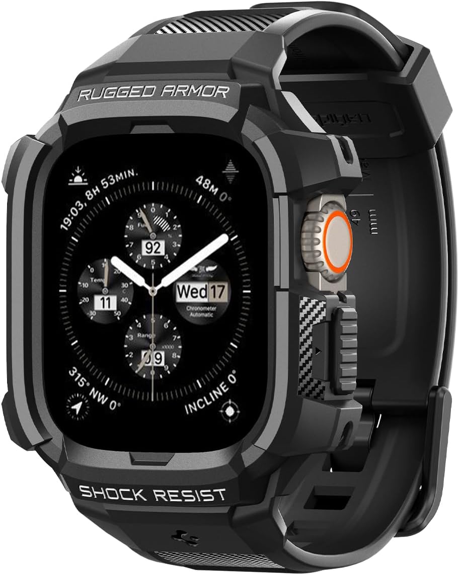 Spigen Rugged Armor Pro Case with Strap Band Compatible with Apple Watch Ultra 2...