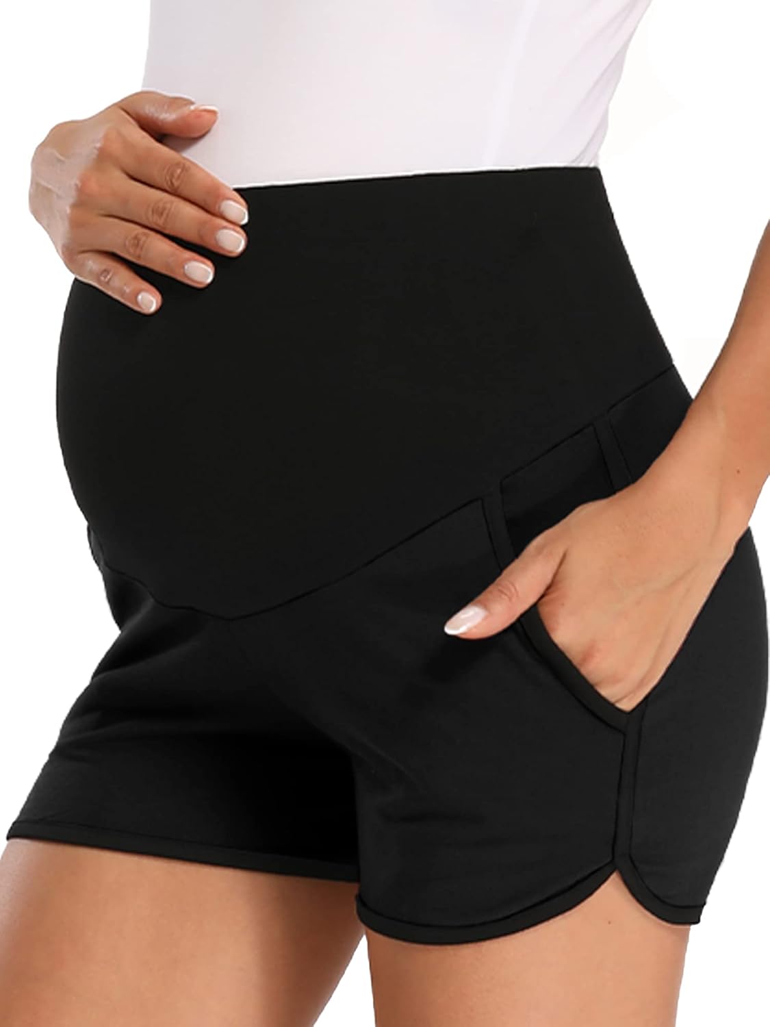 fitglam Women's Maternity Shorts Over Belly Pregna...