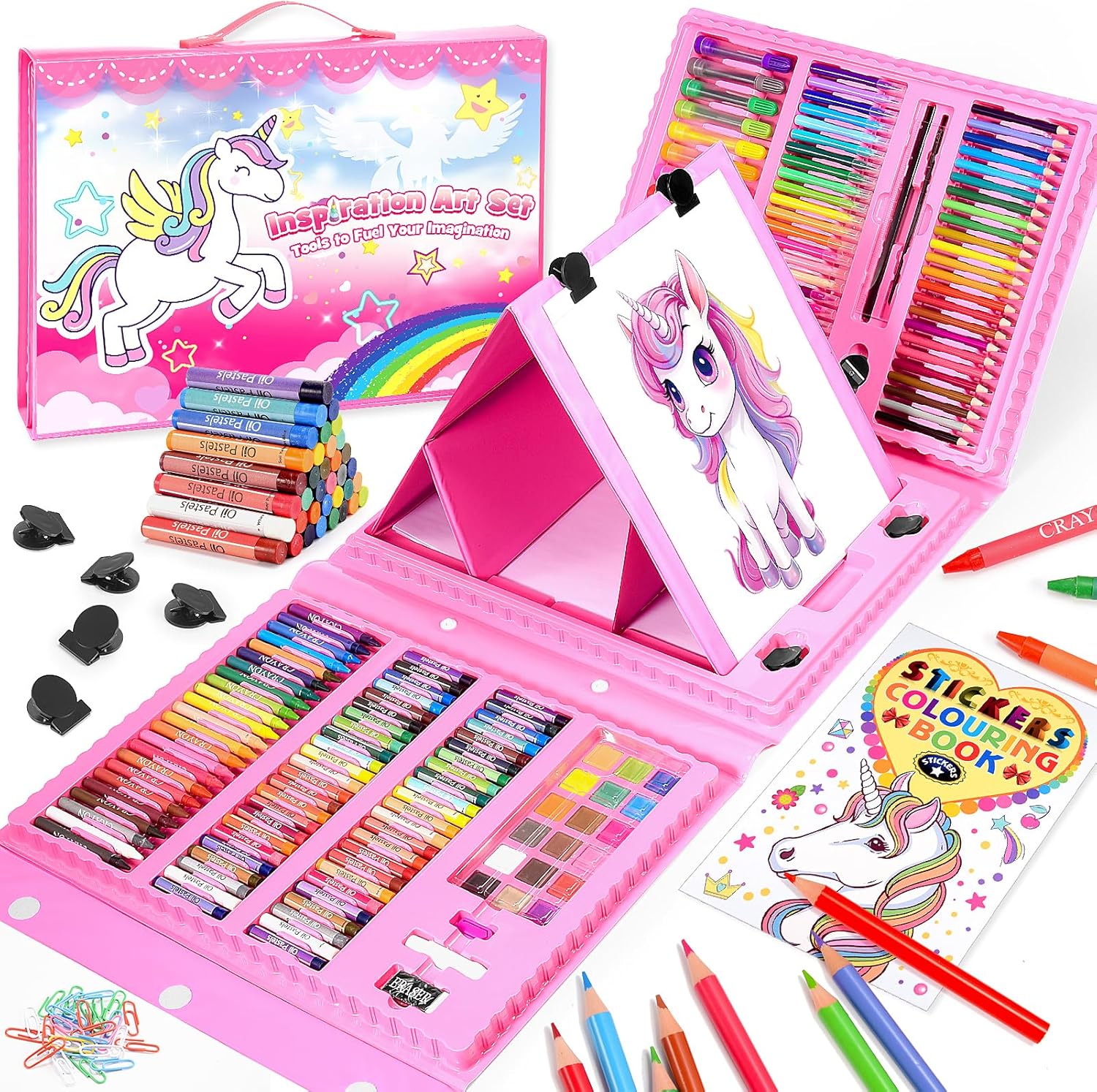 HappyGoLucky Unicorn Gifts for Girls, Art Set Supplies for Kids 3-9 Year Old Gir...