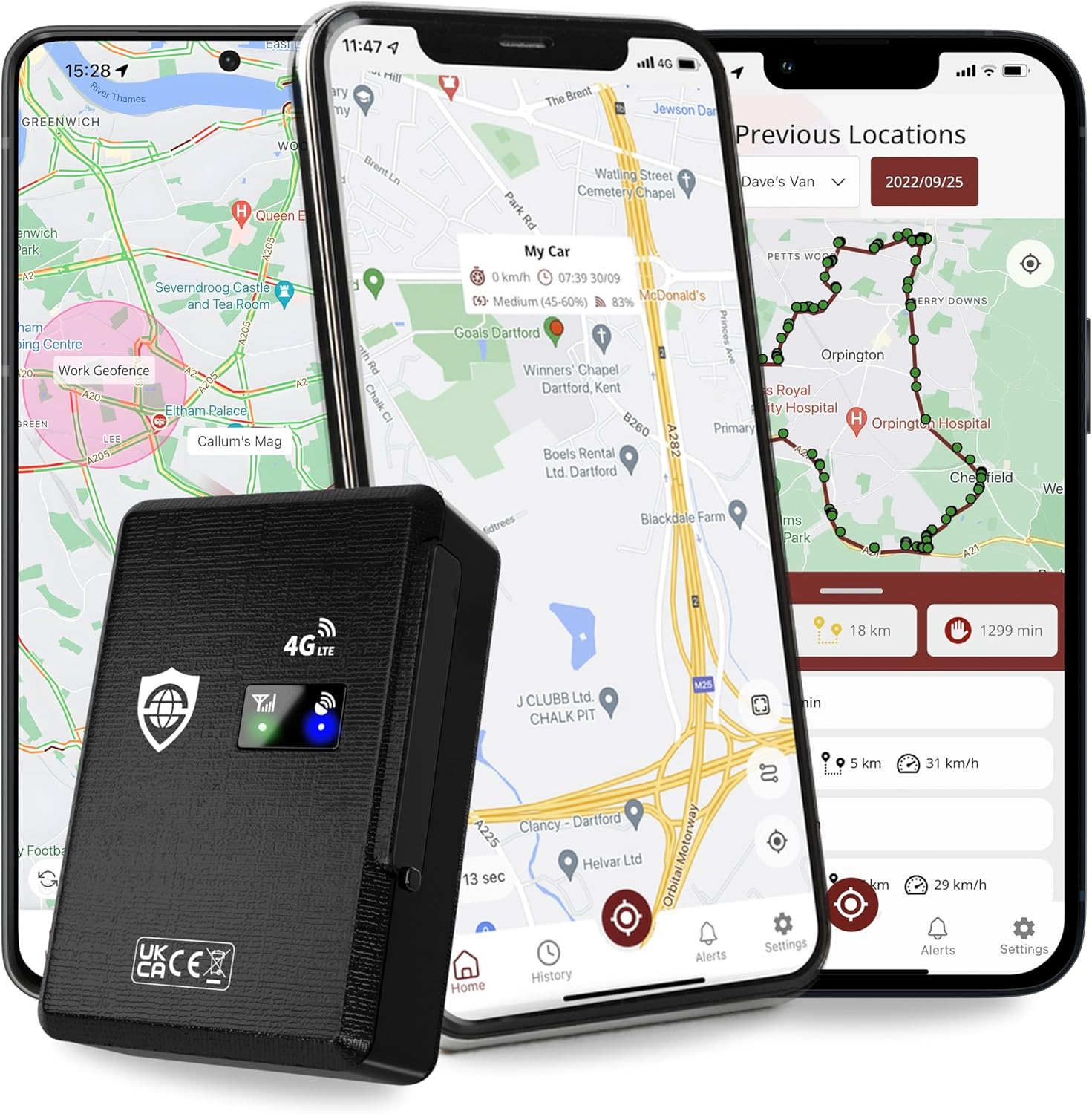 SafeTag Mag 4G – Rechargeable Magnetic 4G LTE GPS Tracker, Car, Van, Motorbike,...