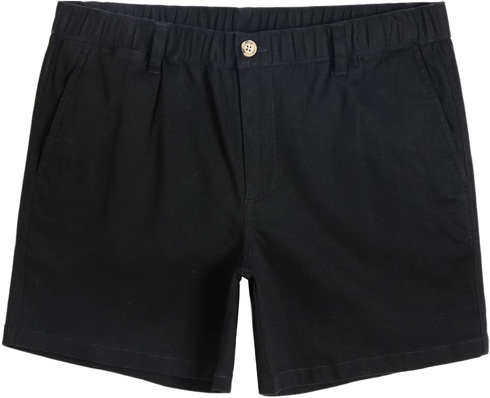 maamgic Men's Classic-fit 5.5" Cotton Casual Shorts Elastic Waistband with Multi...