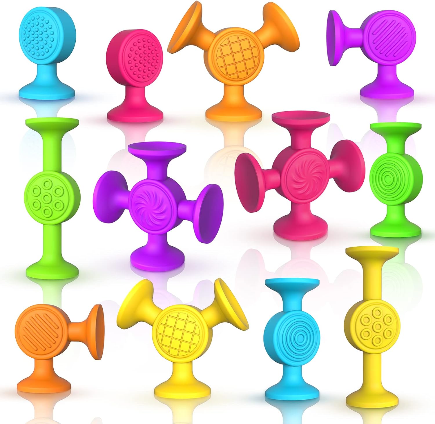 Toddlers Suction Cup Bath Toys: 12 Pcs Sensory Suc...