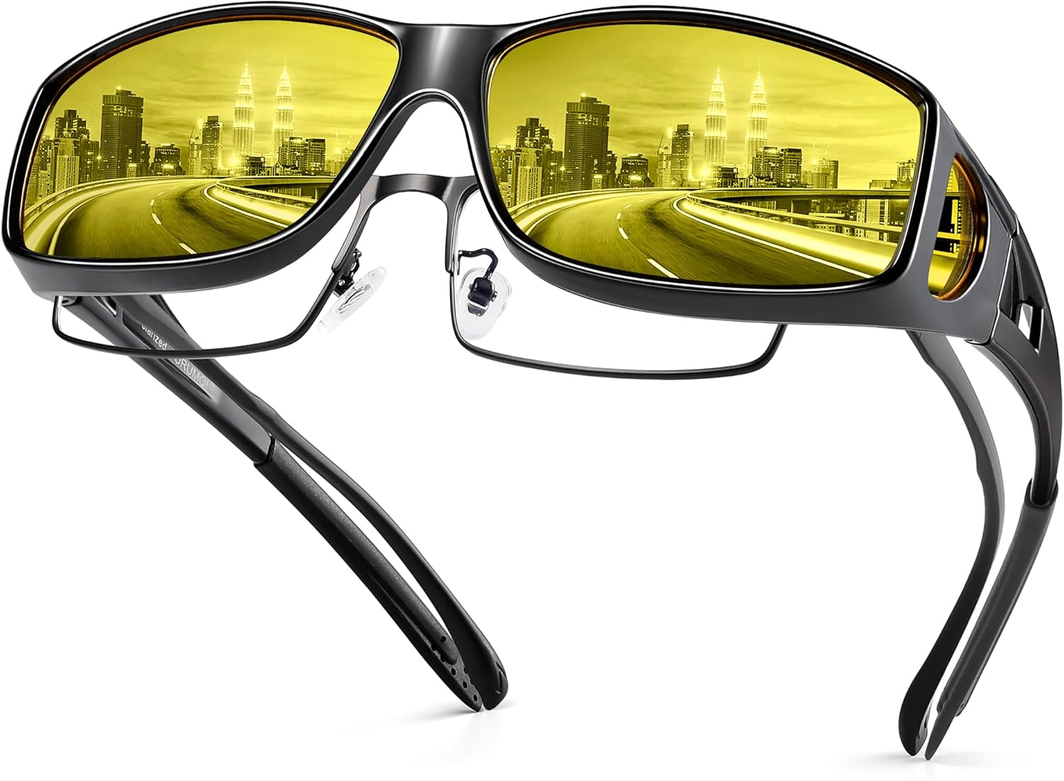 URUMQI Anti Glare Night Driving Glasses Fit Over Glasses for Men Women, Polarize...