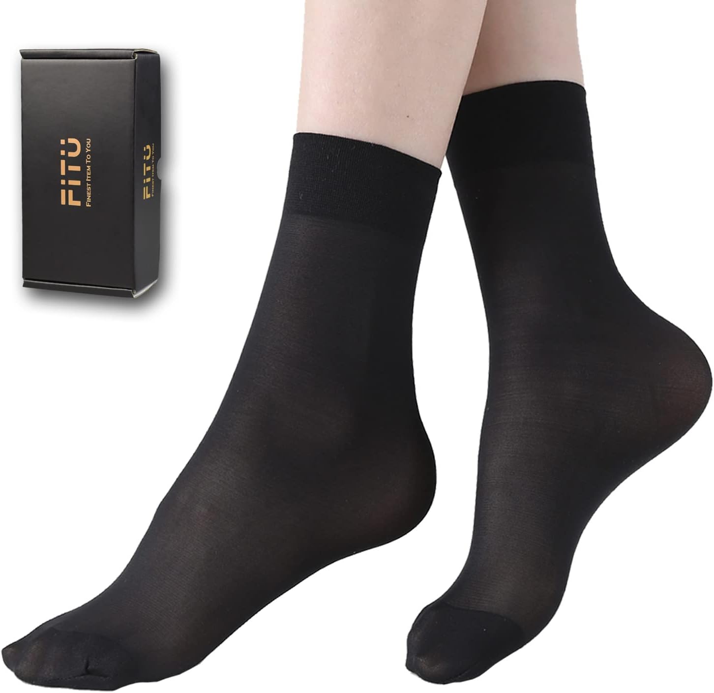 Women's 10-24 Pairs (in Gift Box) Ankle High Sheer Nylon Socks Soft Tight Hosier...