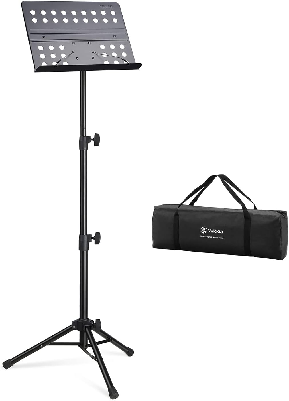 Vekkia Sheet Music Stand-Metal Professional Portable Perforated Music Stand with...