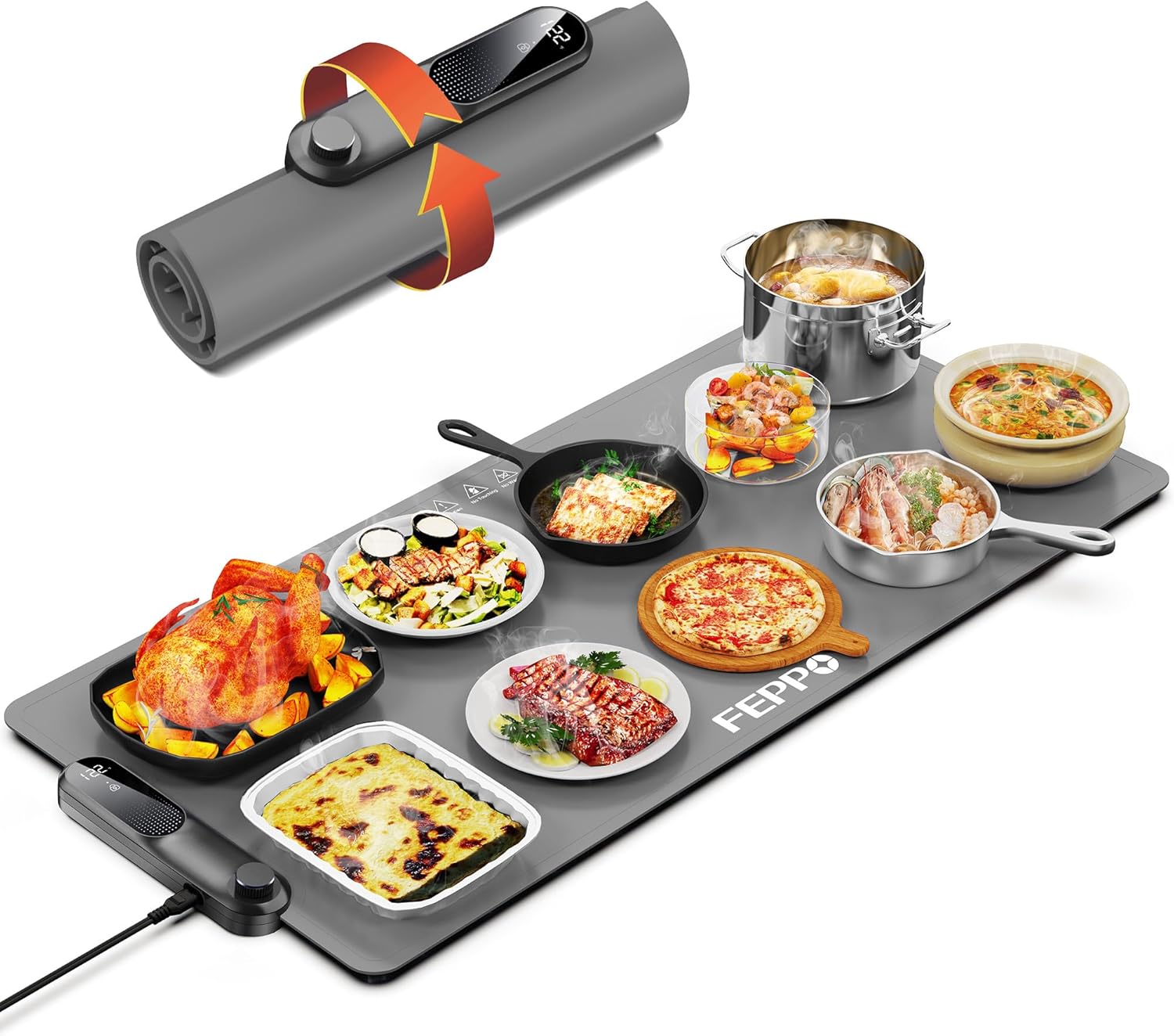 FEPPO Food Warming Mat, (XXL 35”x16”) Electric War...