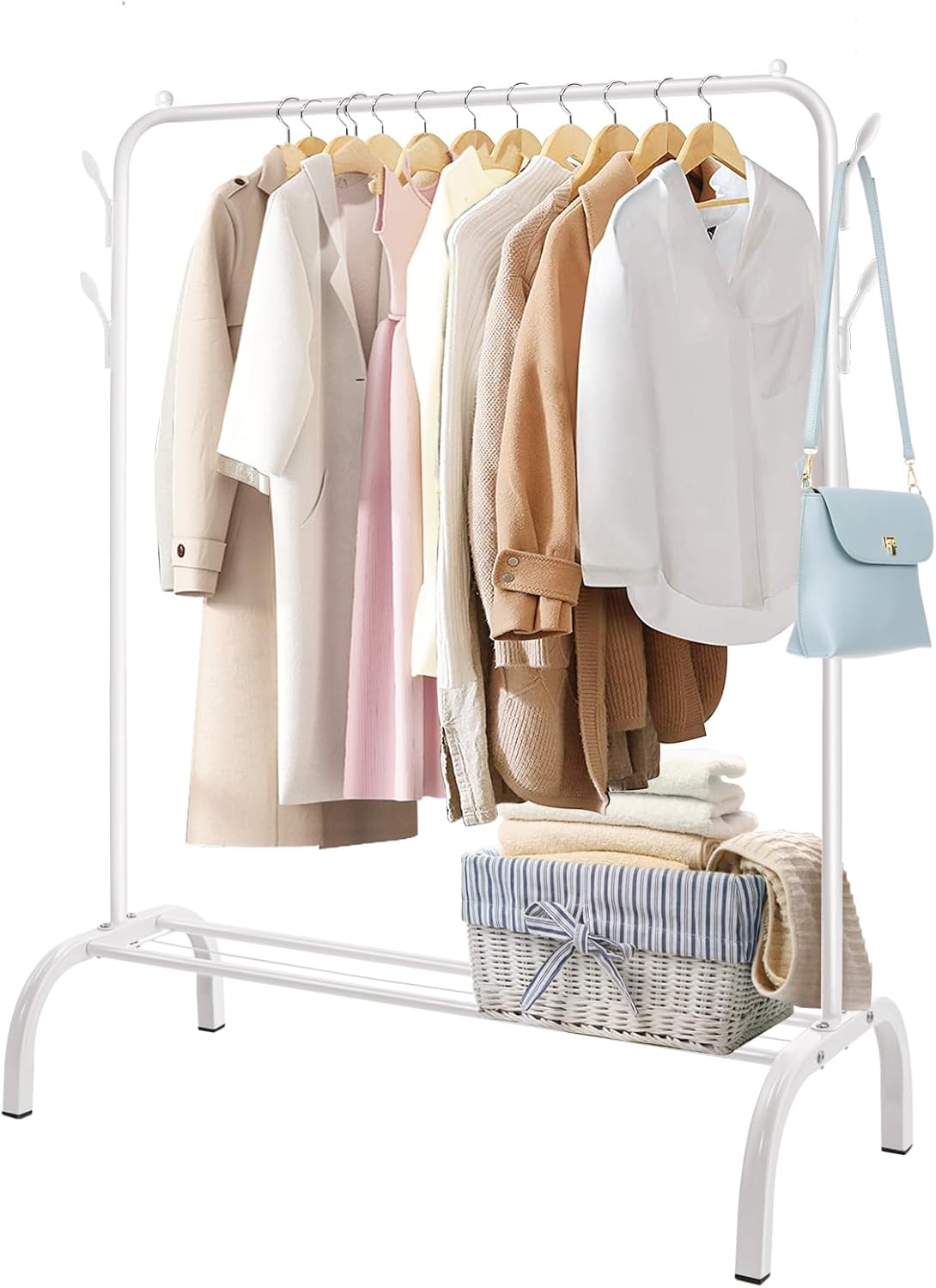 PetHot Clothes Rail for Bedroom Hanging Rail for Clothes Coats, Metal Clothes Ra...