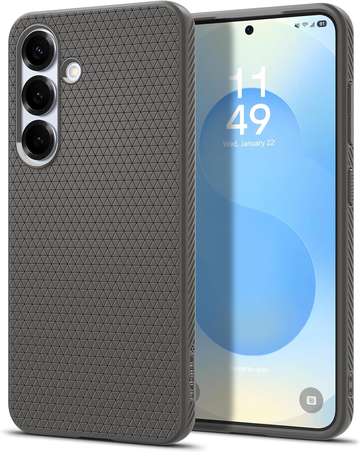 Spigen Liquid Air Case Compatible with Samsung Galaxy S25 Plus - Marble Gray