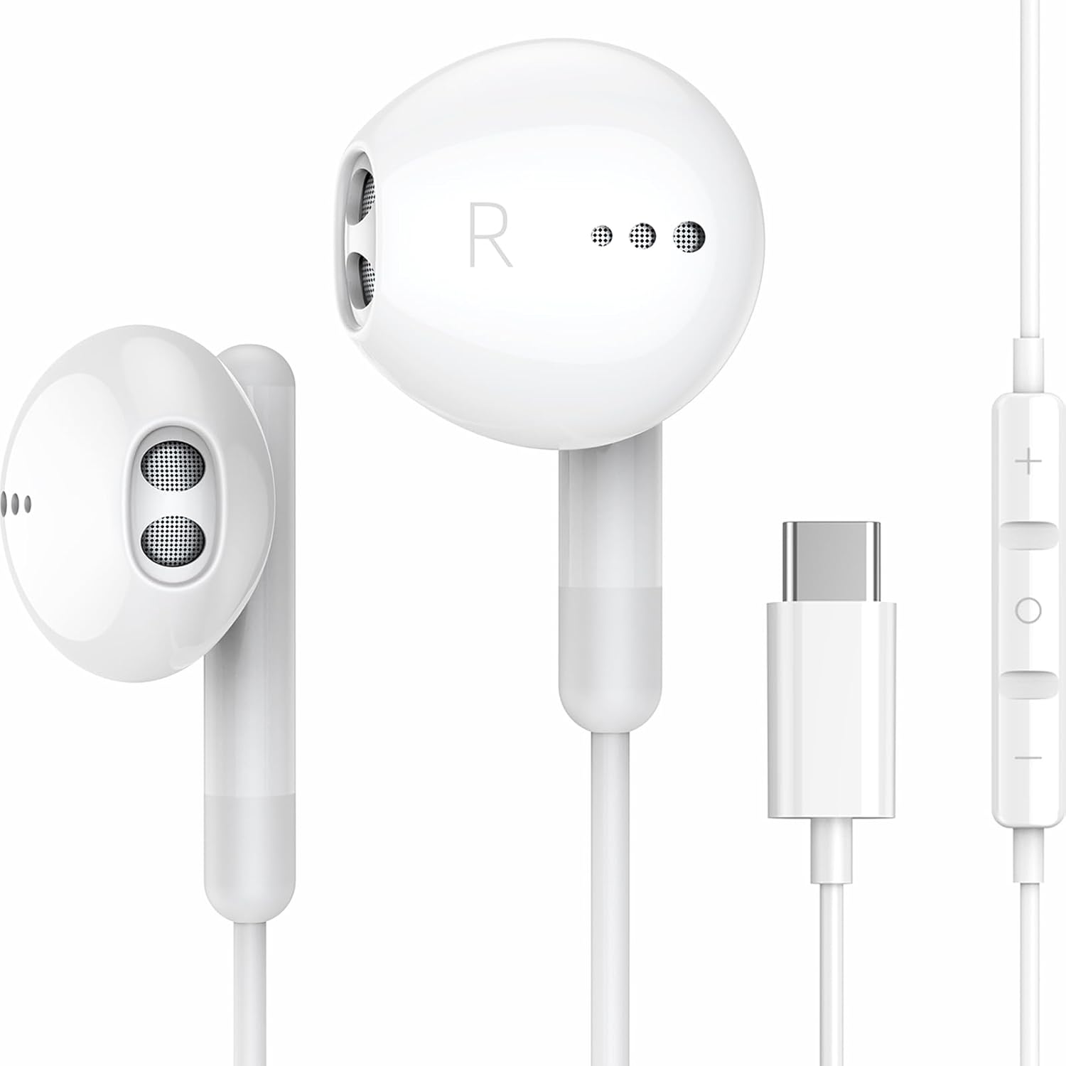USB C Headphones for iPhone 16 15 Pro Max Plus iPad Pro USB C Earphones with Mic...
