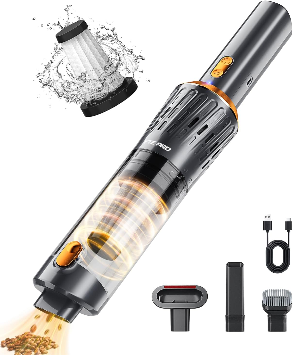 Handheld Vacuum Cordless Car Vacuum Cleaner Powerful Suction Car Vacuum Lightwei...