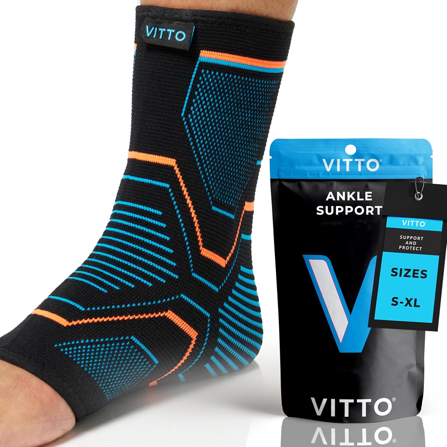 VITTO Ankle Support for Sprained Ankle, Arthritis, Joint Pain, Strains, Ankle In...