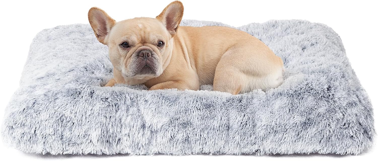 EHEYCIGA Calming Dog Bed Medium, Fluffy Anti Anxiety Dog Bed, Washable Dog Cushi...