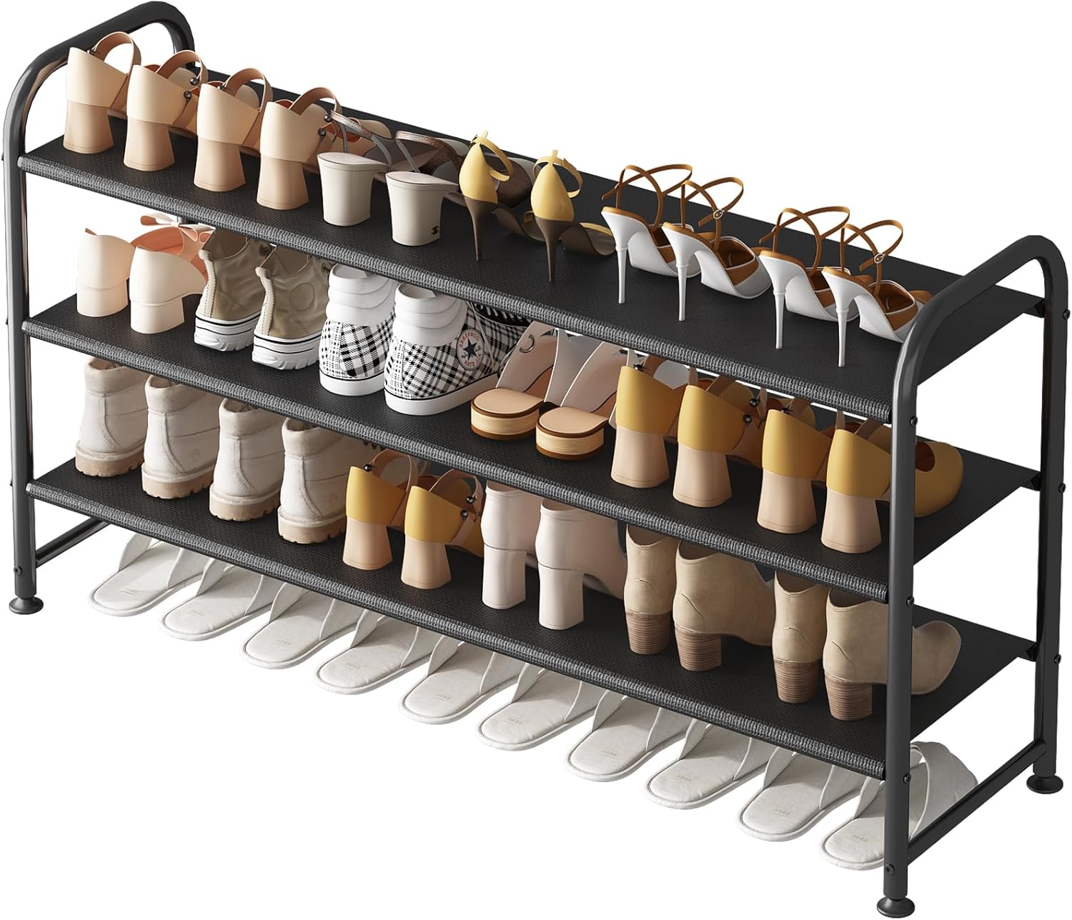 Shoe Rack 3 Tier Long Storage Organizer Wide Metal Shoe Shelf for Closet Entrywa...