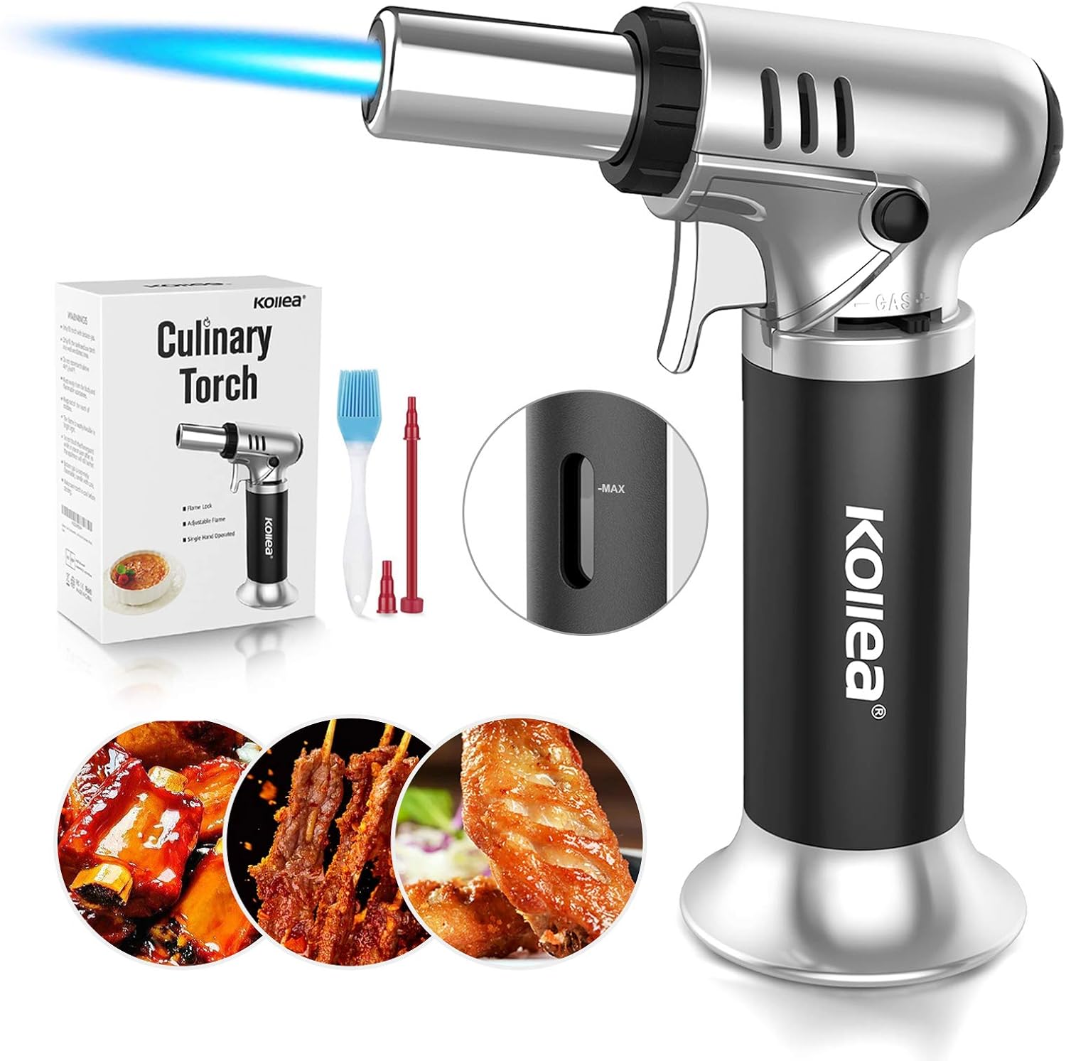 Kollea Butane Torch Lighter, Mini Kitchen Cooking Torch Lighter with Fuel Gauge...