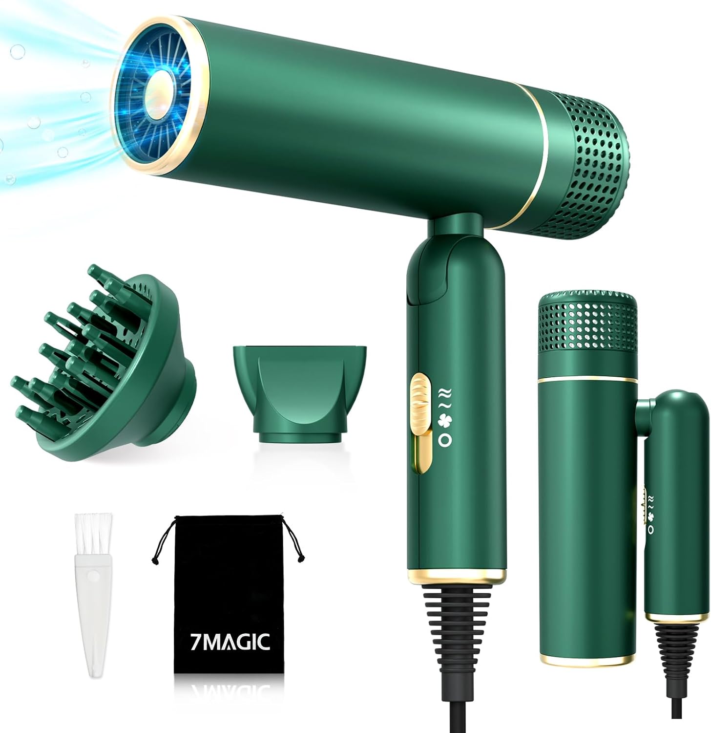 Hair Dryer, Diffuser Hairdryer, Blow Dryer for Women, Travel Hair Dryer, Ionic H...