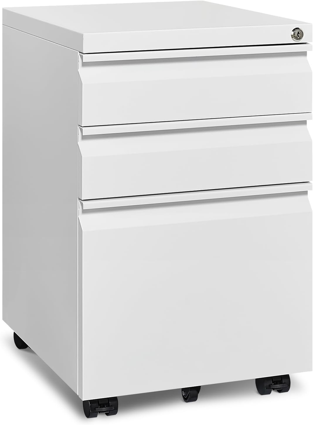 Mobile File Cabinet for Home Office, Lockable 3 Drawer Filing Cabinet with Wheel...
