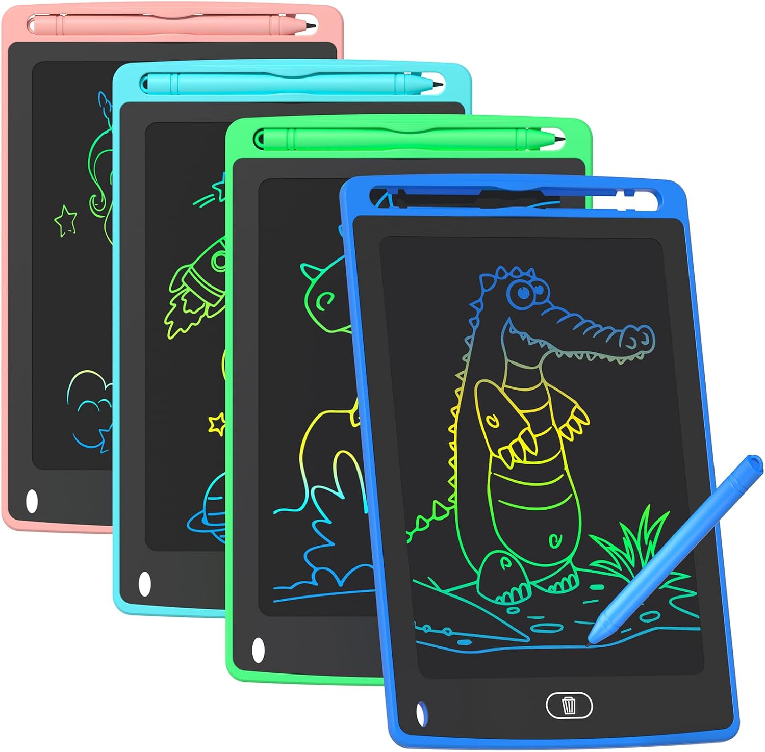 4 Pack LCD Writing Tablet for Kids, 8.5 Inch Colorful Doodle Board Drawing Table...