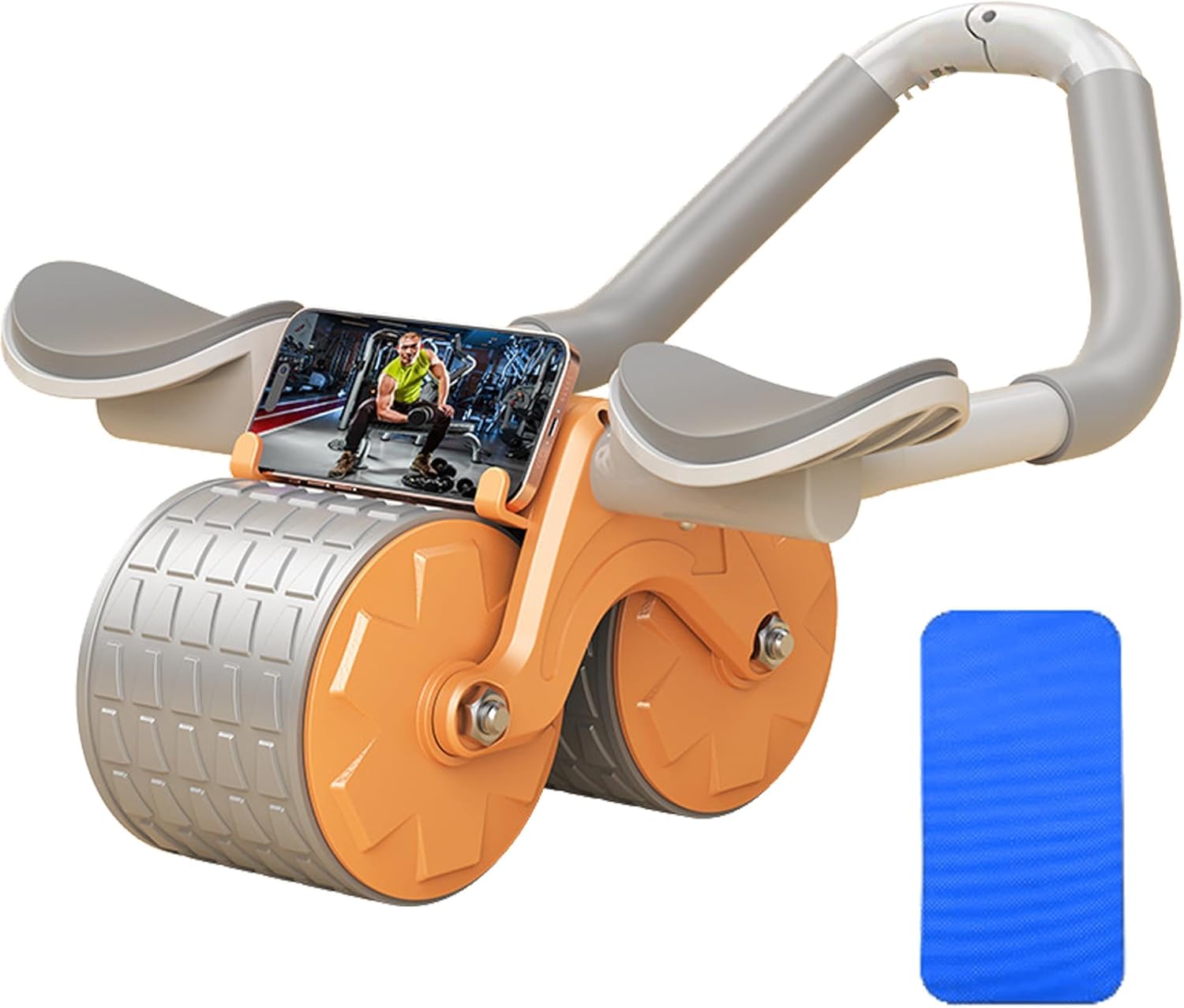 Ab Roller Wheel with Elbow Support, Upgraded Elbow Support Automatic Rebound Abd...