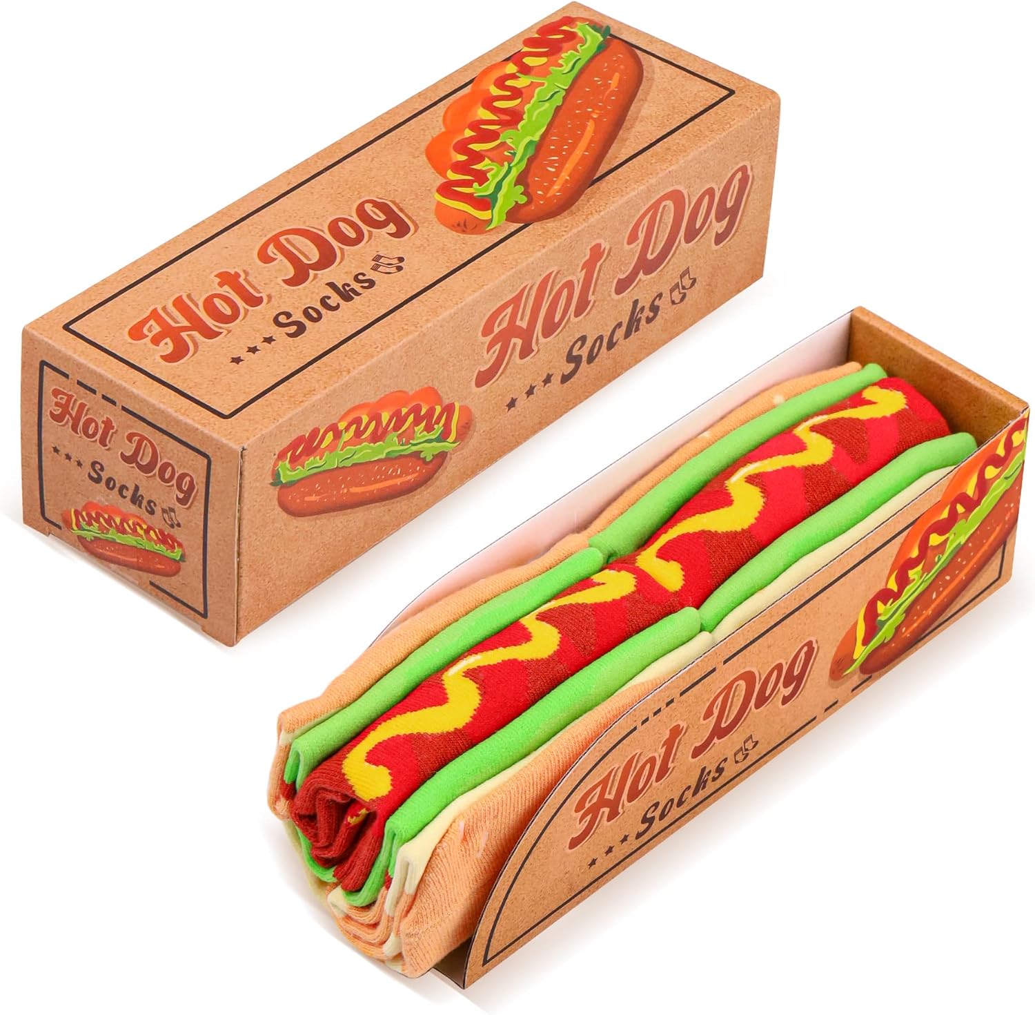 AGRIMONY Funny Burger Socks Box for Men Women Teenage Boys - Funny Gifts Novelty...