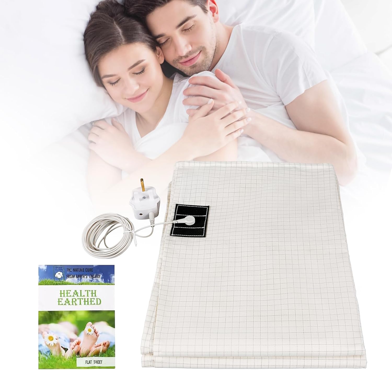 Grounding Mat Earthing UK, Grounding Bed Sheet with 10% Silver Fiber & 90% Organ...