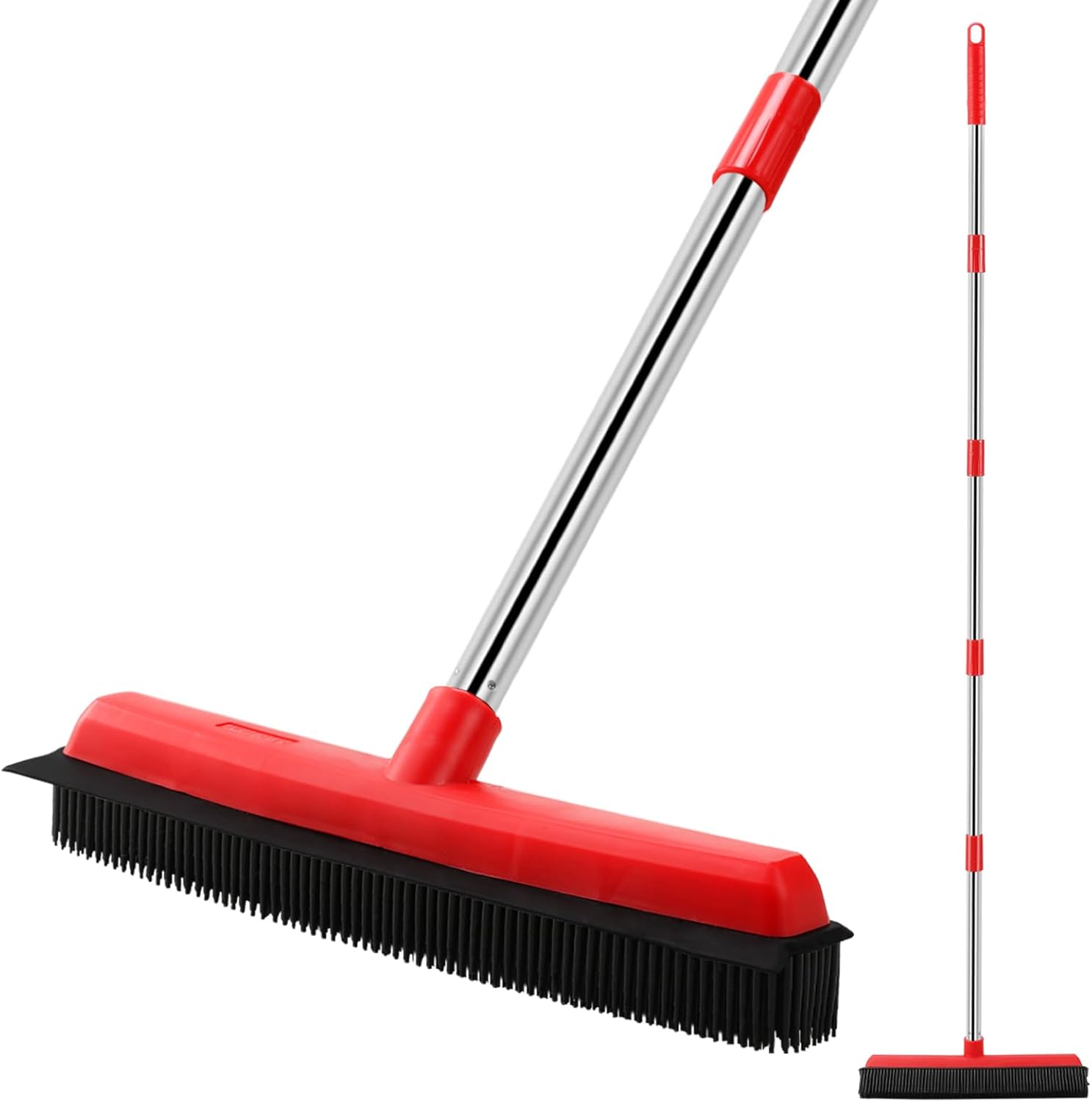 Mitclear Rubber Broom with Long Handle(60IN), Indo...