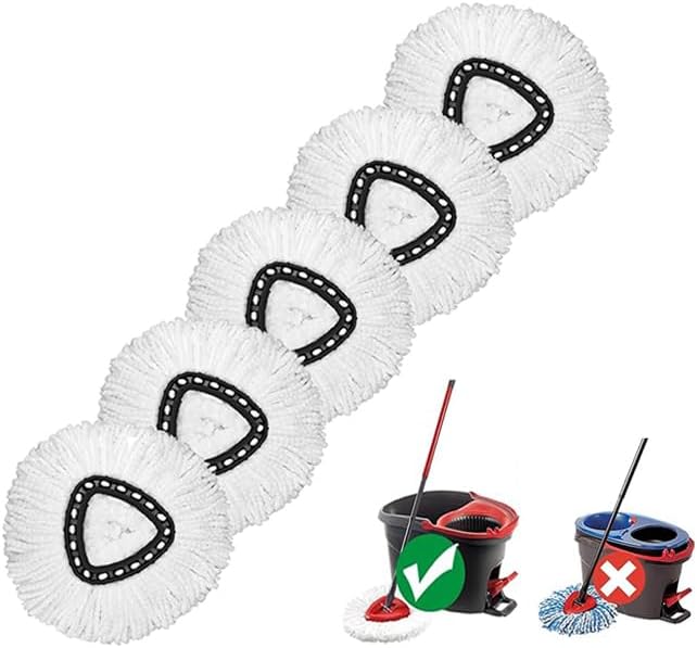 [ 5 Pack ] Mop Replacement Head,Spin Mop Replacements Heads Deep Cleaning Machin...