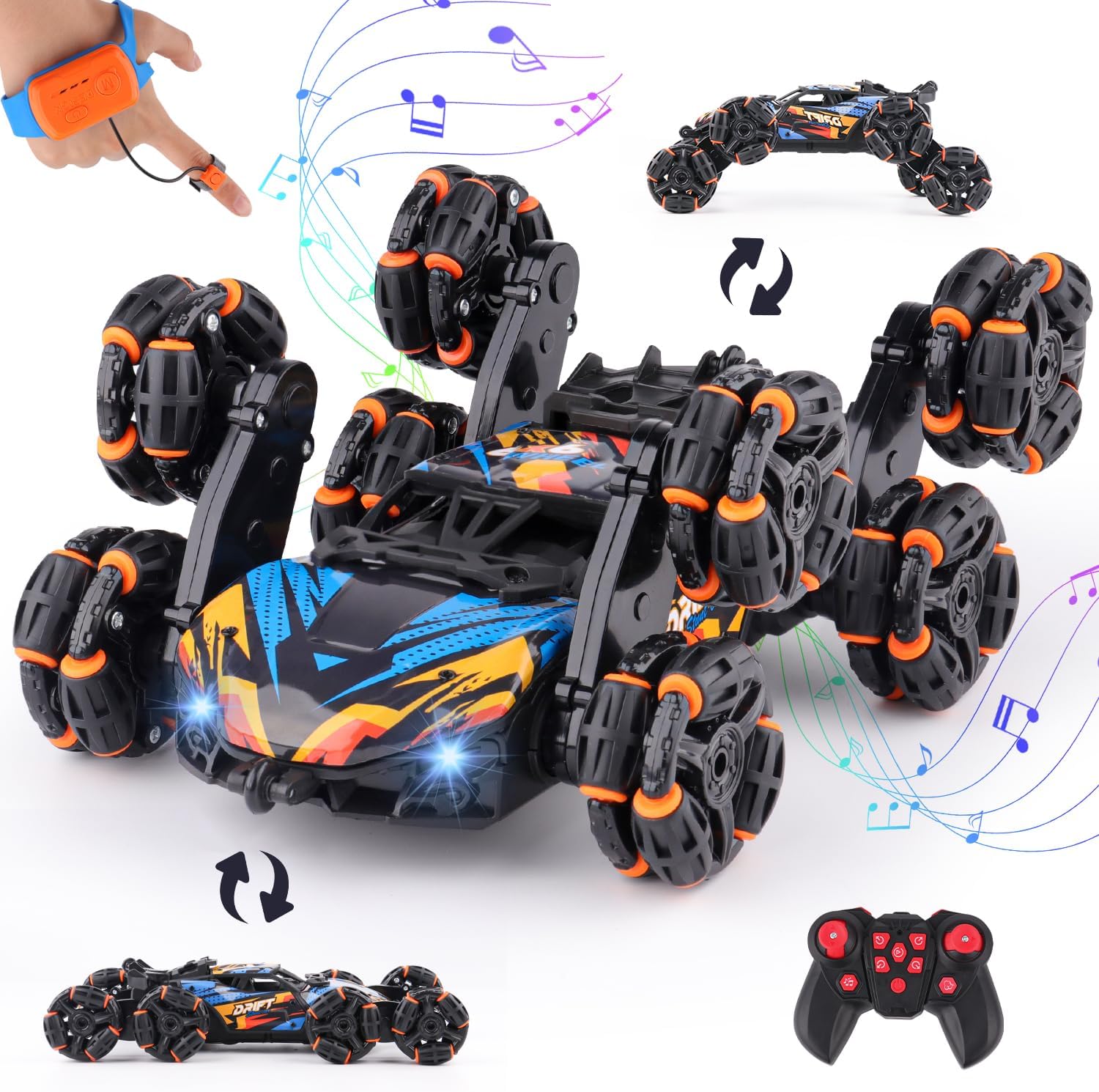 Cool 8 Wheels Hand Controlled rc Stunt Car Toys, Gesture Sensing Remote Control...