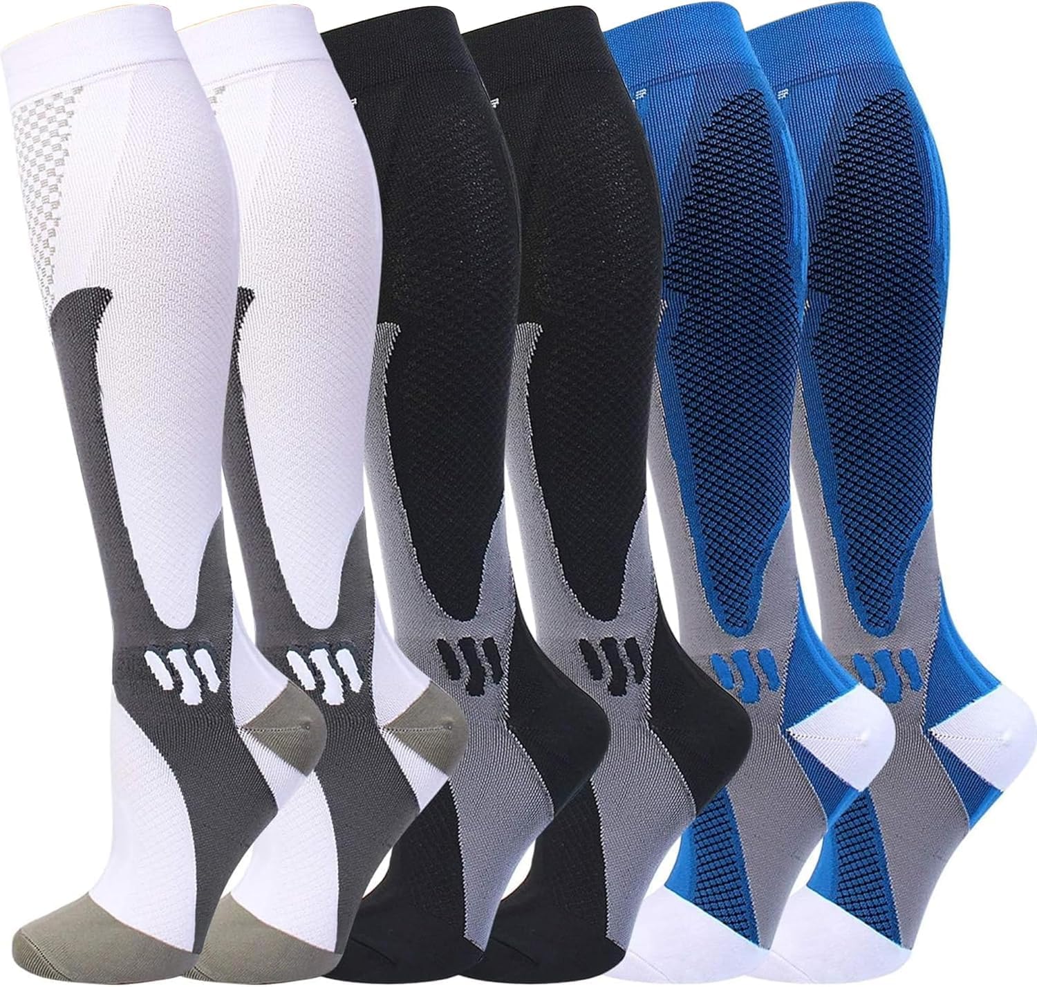 Gcbiger Compression Socks (3 Pairs) for Men Circulation 20-30 mmhg Medical Compr...