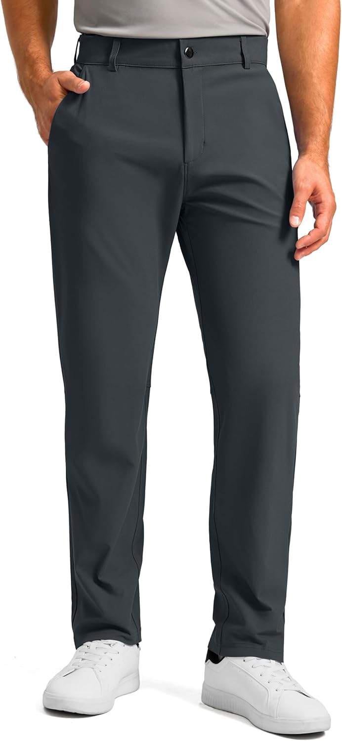 Soothfeel Men's Golf Pants with 5 Pockets - 30"/32"/34" Slim Fit Stretch Tech Pa...