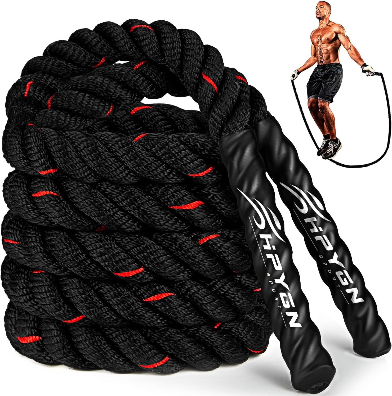 Jump Rope, Weighted Jump Ropes for Men women, 2.8lb 3.8lb 5lb Heavy Skipping Rop...