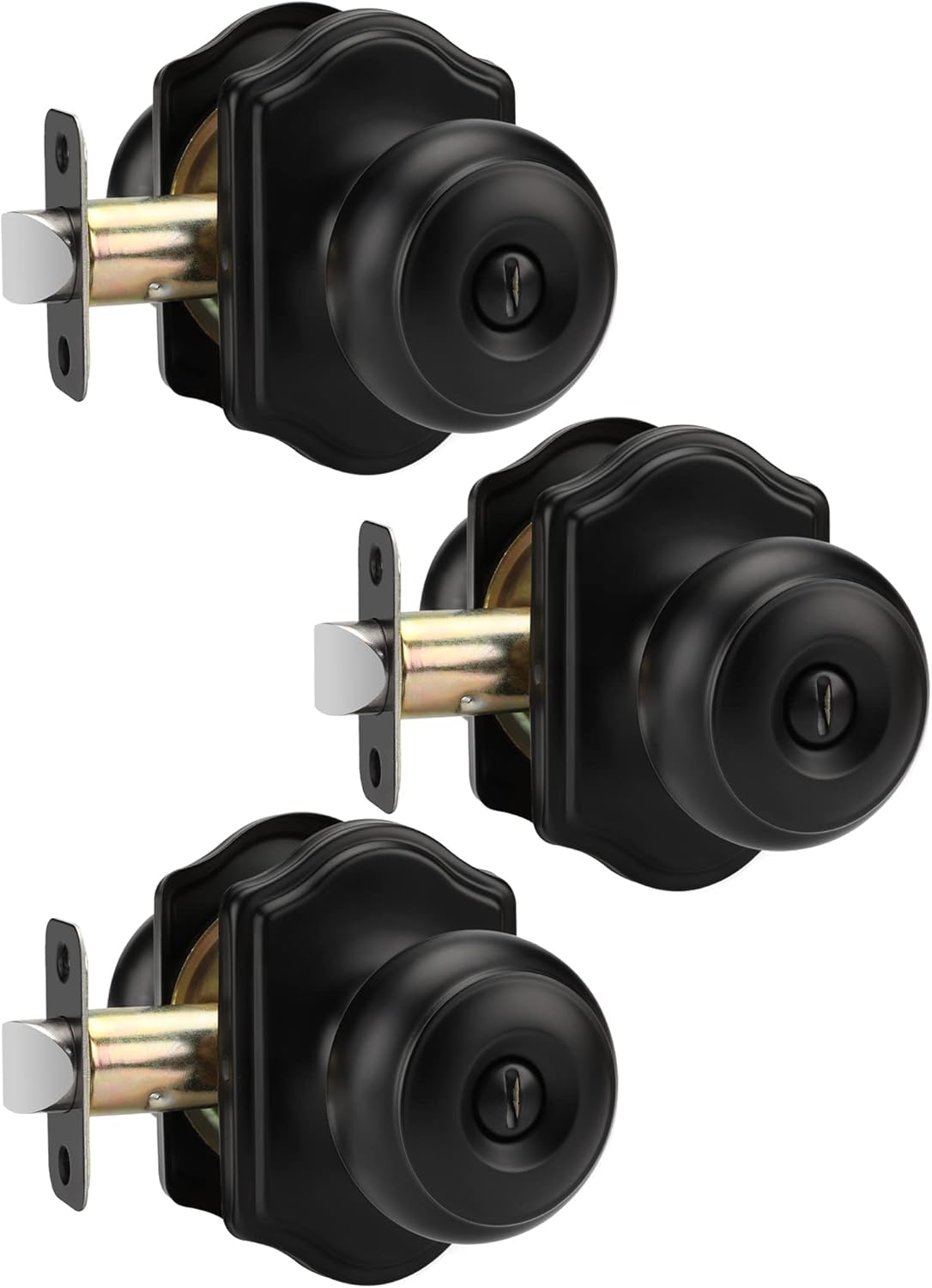 goldenwarm Black Door Knobs Interior, Classic Decorative Privacy Door Knob, Matt...