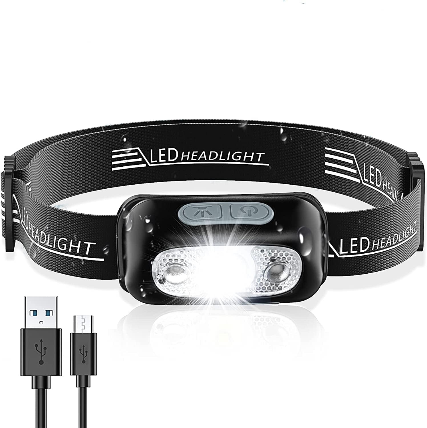 Babacom Head Torch, Rechargeable Super Bright LED Headlamp-250 Lm, Motion Sensor...