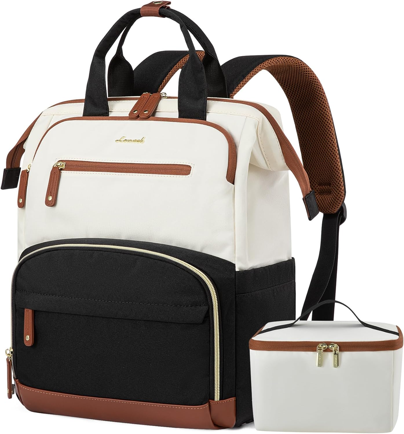 LOVEVOOK Lunch Backpack for Women, 15.6 Inch Laptop Bag with Insulated Cooler Lu...