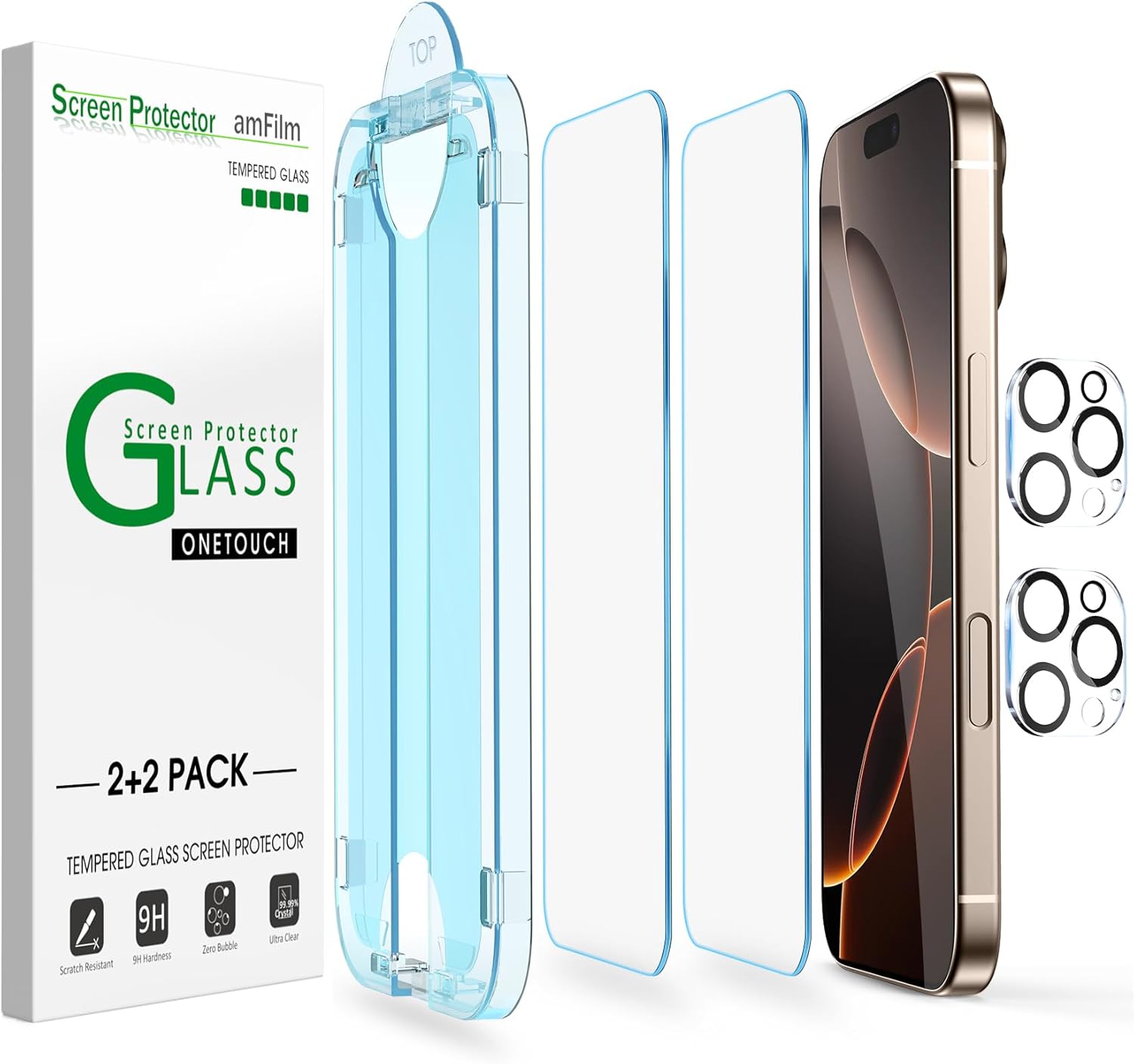 amFilm Auto-Alignment OneTouch for iPhone 16 Pro Max [6.9''] Screen Protector +...
